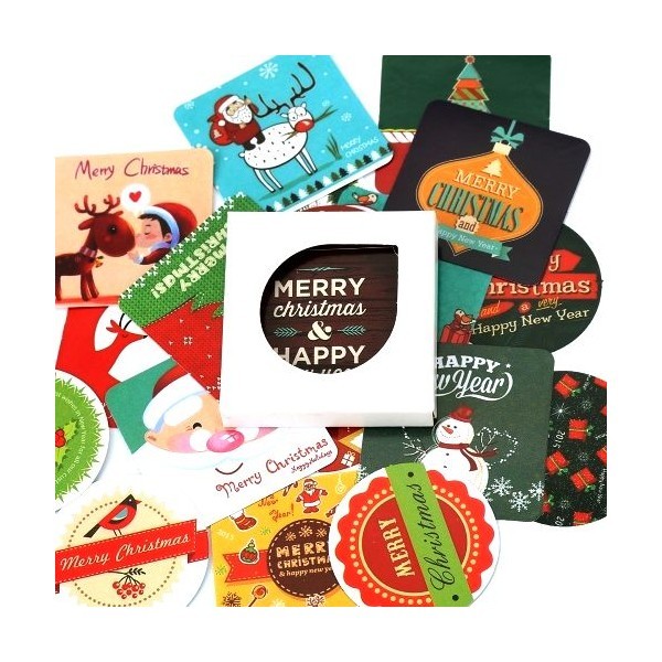 S11117204 PAX 2 Boites de 38 stickers de Noel, Christmas customisation et scrapbooking - Photo n°1