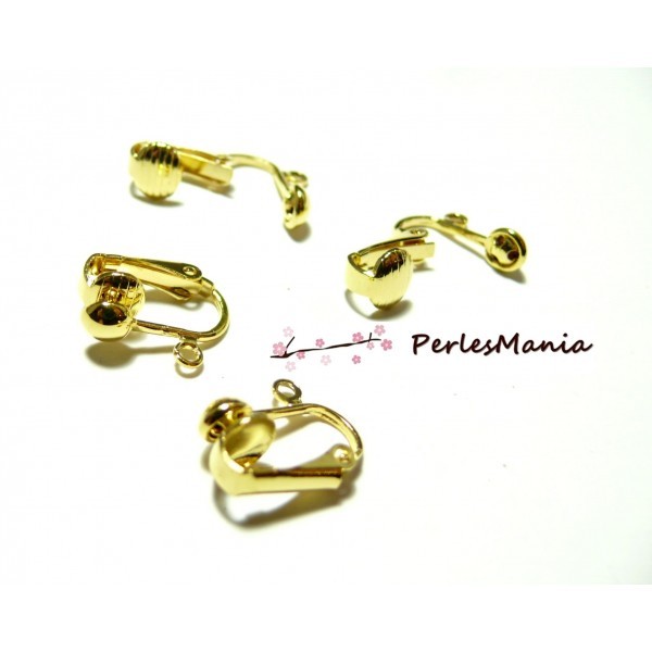 P141 PAX 10 supports de Boucles d'oreille clips couleur DORE avec attache - Photo n°1