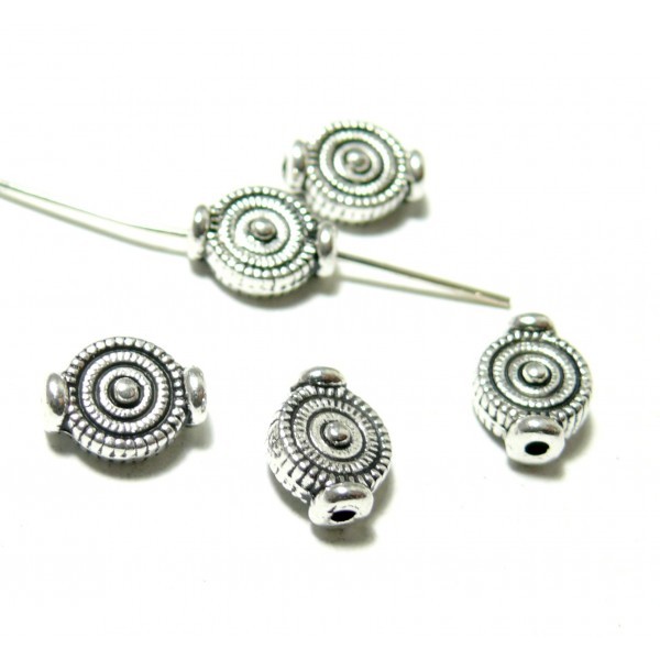 PS1110531 PAX 50 perles intercalaire Spirales Ethnique couleur Argent Antique - Photo n°1