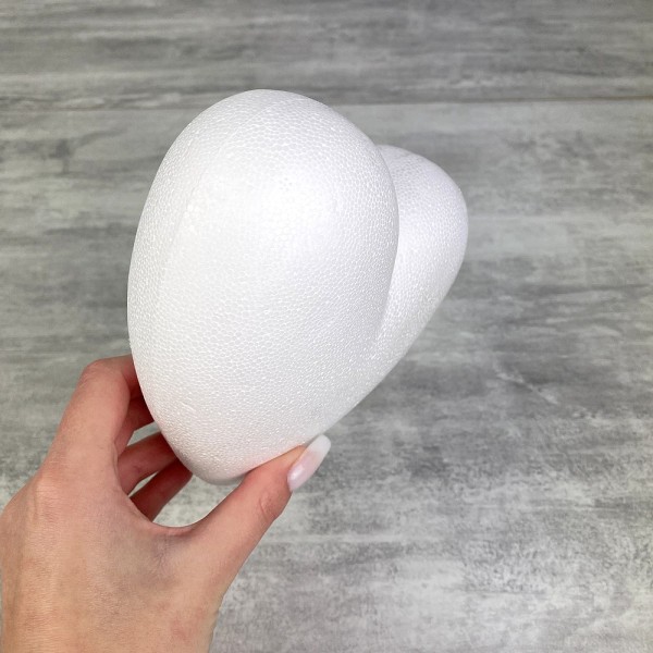 Coeur 3D bombé en polystyrène, dim. 15 cm, épais. 6,5 cm, densité supérieure - Photo n°4
