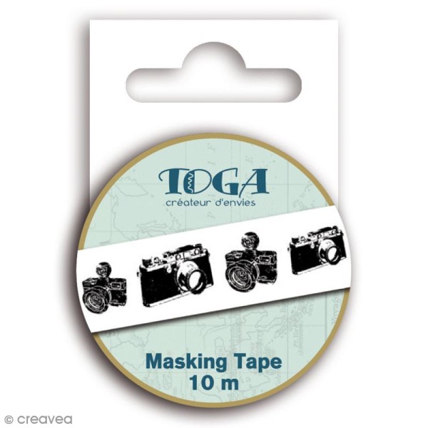 Masking tape Toga - Appareil photo vintage - 10 mètres - Photo n°1