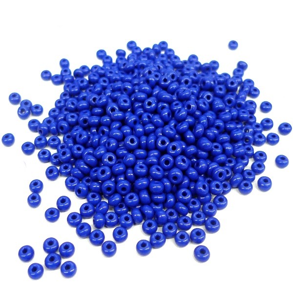 Perles de rocailles en verre 7° (ø3,5mm) Bleu lapis opaque - Boîte de 50 gr - Photo n°1