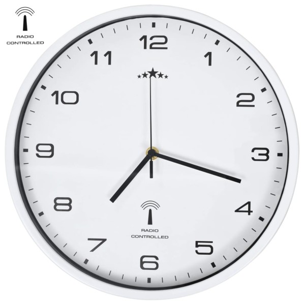 Vidaxl Horloge Murale Radioguidée Avec Mouvement À Quartz 31 Cm Blanc - Photo n°1