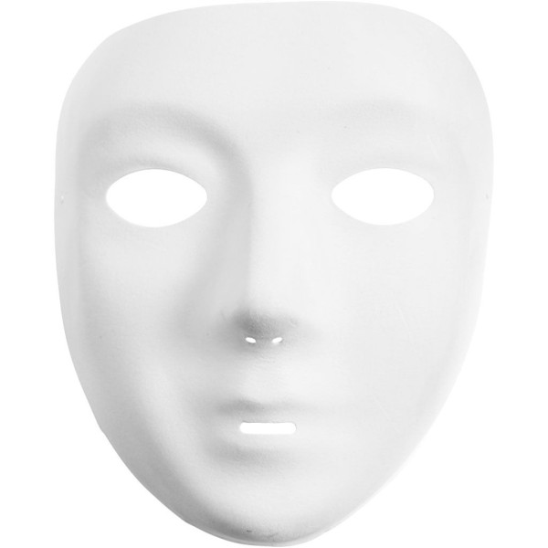 Masque visage, h: 17,5 cm, l: 14 cm, 12 pièces, blanc - Photo n°1