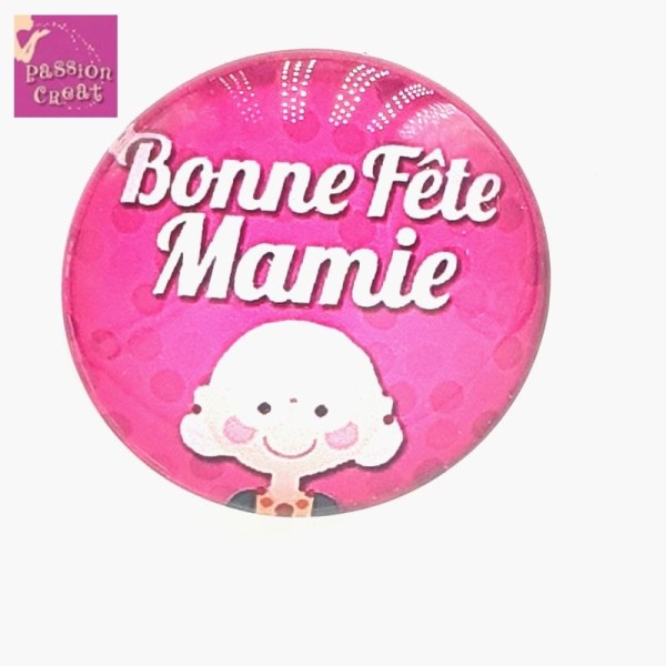 Un Cabochon En Verre Bonne Fête Mamie en 25mm réf AF153 - Photo n°1