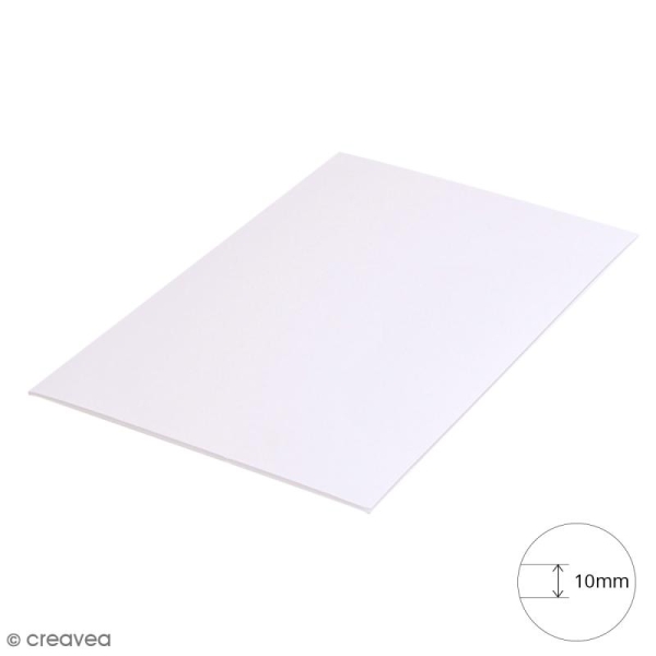 Carton plume A4 blanc - 10 mm - 1 planche - Photo n°1
