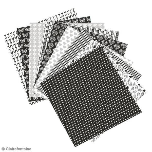 Papier origami Paper Touch - 15 x 15 cm - Black & white - 60 feuilles - Photo n°2