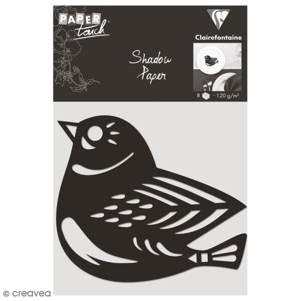 Découpe en papier Shadow paper - Oiseau noir - 8 formes - Photo n°1