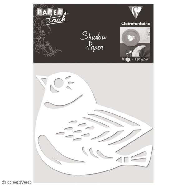 Découpe en papier Shadow paper - Oiseau blanc - 8 formes - Photo n°1