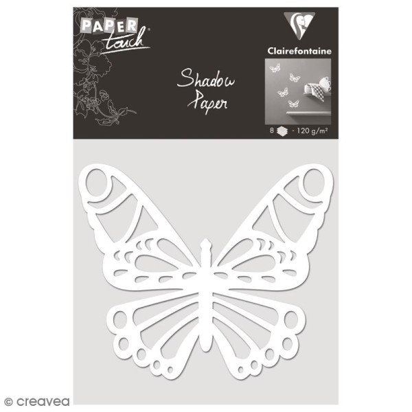 Découpe en papier Shadow paper - Papillon blanc - 8 formes - Photo n°1