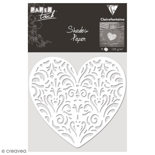 Découpe en papier Shadow paper - Coeur blanc - 8 formes - Photo n°1