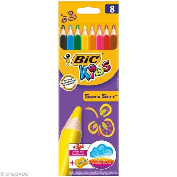Crayon De Cire Colortime, L: 10 cm, 11 mm, Couleurs Assorties, 12