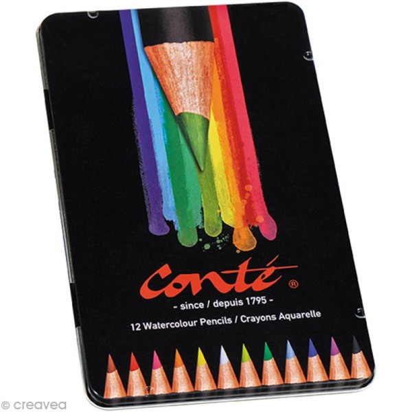 Crayons de couleur aquarelle Conté - 12 crayons - Photo n°1