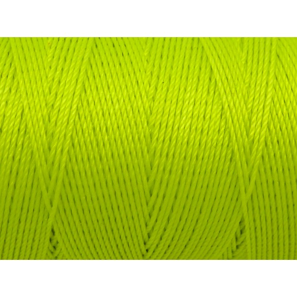 10m Fil Polyester Ciré 0,8mm De Couleur Jaune Fluo - Photo n°1