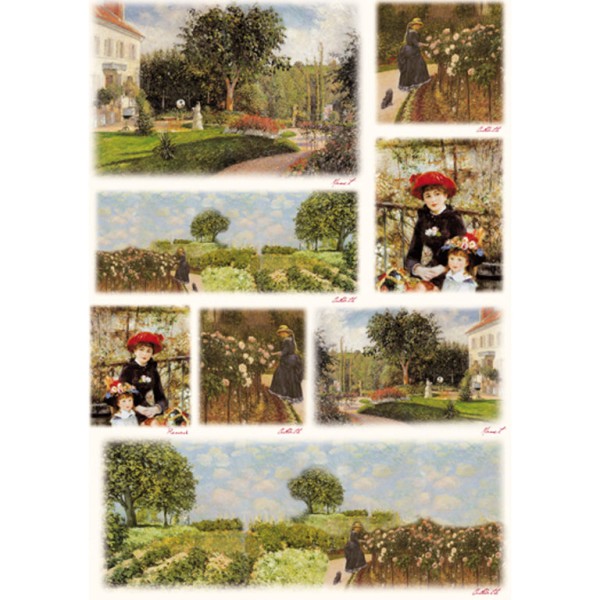 Papier de découpage Renoir Caillebotte Jardin DFG328 50x70 cm - Photo n°1