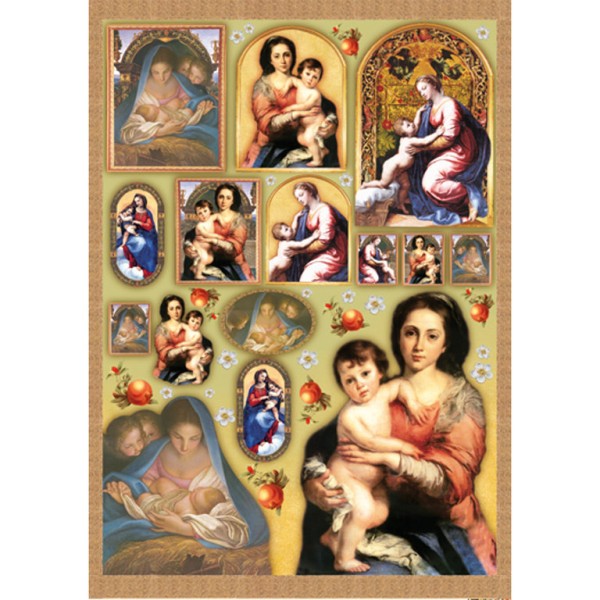 Papier de découpage Madone La Vierge à l'Enfant DFG326 50x70 cm - Photo n°1
