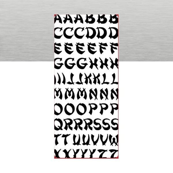 1 planche de stickers autocollants peel off argenté motifs ALPHABET 6201 - Photo n°1