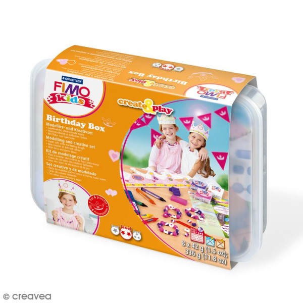 Coffret modelage Birthday Box pour enfant - Bijoux et couronnes - 30 pcs - Photo n°1