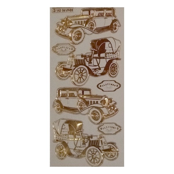 1 planche de stickers autocollants embossage relief doré TACOT 5903 - Photo n°1