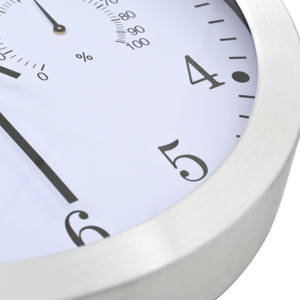 Vidaxl Horloge Murale À Quartz Hygromètre Et Thermomètre 30 Cm Blanc - Photo n°5