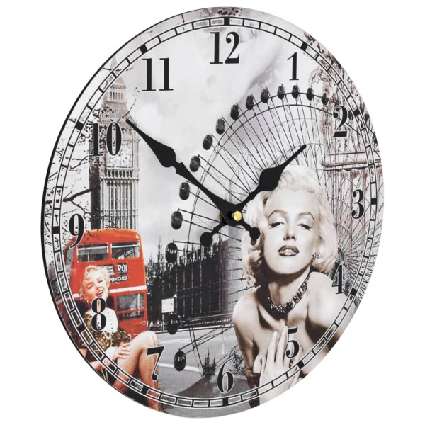 Vidaxl Horloge Murale Vintage Marilyn Monroe 30 Cm - Photo n°3