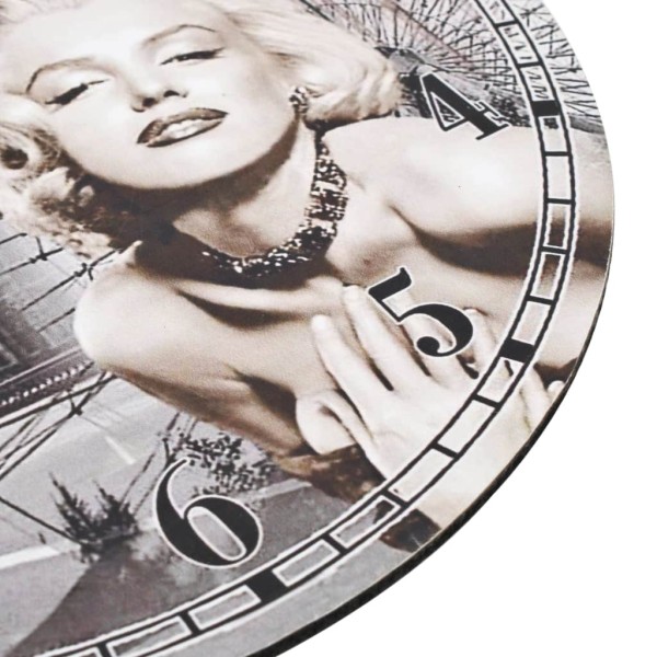 Vidaxl Horloge Murale Vintage Marilyn Monroe 30 Cm - Photo n°5