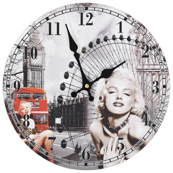 Vidaxl Horloge Murale Vintage Marilyn Monroe 30 Cm - Photo n°1
