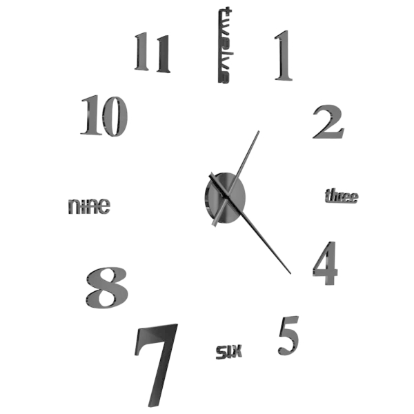 Vidaxl Horloge Murale 3d Design Moderne 100 Cm Xxl Noir - Photo n°4