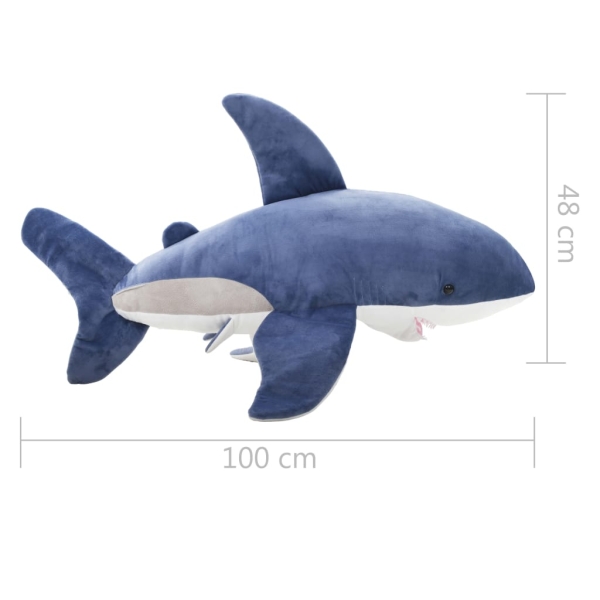 Vidaxl Requin En Peluche 200 Cm Bleu Et Blanc - Photo n°5
