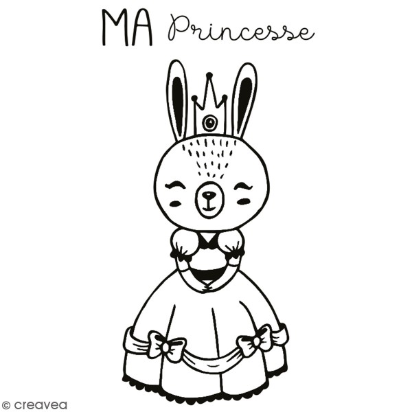 Tampon en bois Aladine - Ma Princesse - 5,5 x 7 cm - Photo n°1