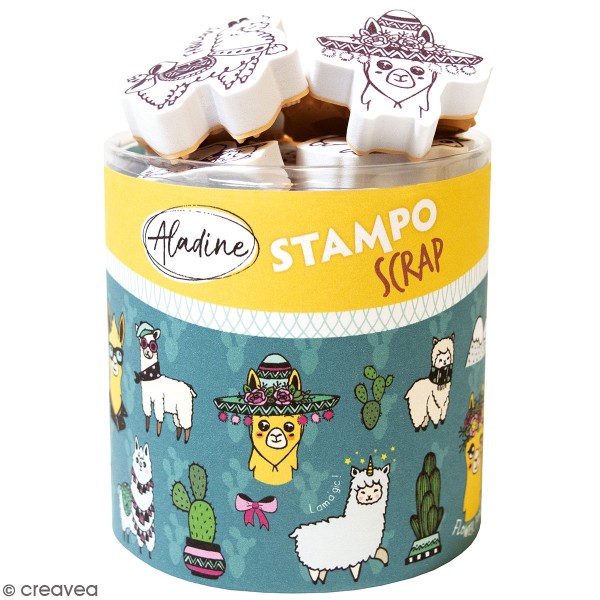 Kit de tampons Stampo Scrap - Lamas - 25 pcs - Photo n°1