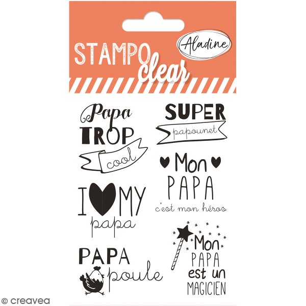 Kit Stampo Clear - Papa - 6 tampons clear - Photo n°1