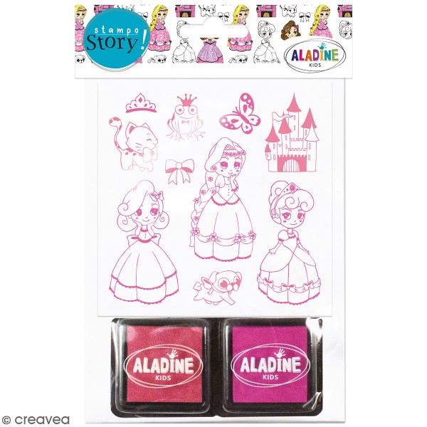 Kit de tampons Stampo Story - Princesses - 10 tampons et 2 encreurs - Photo n°1