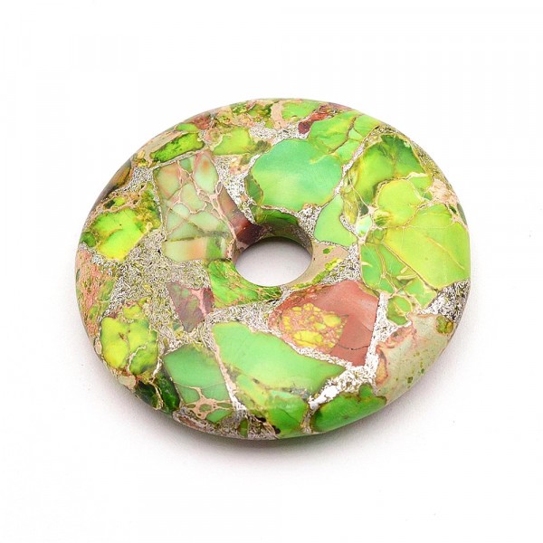 1x Pendentif Donut 50mm REGALITE Vert - Photo n°1