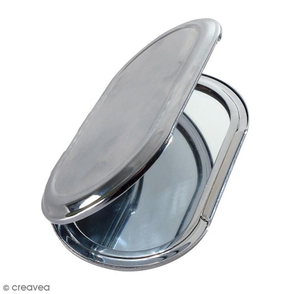Miroir métallique DTM - Ovale - Acier - 8 x 4,6 cm - Photo n°1