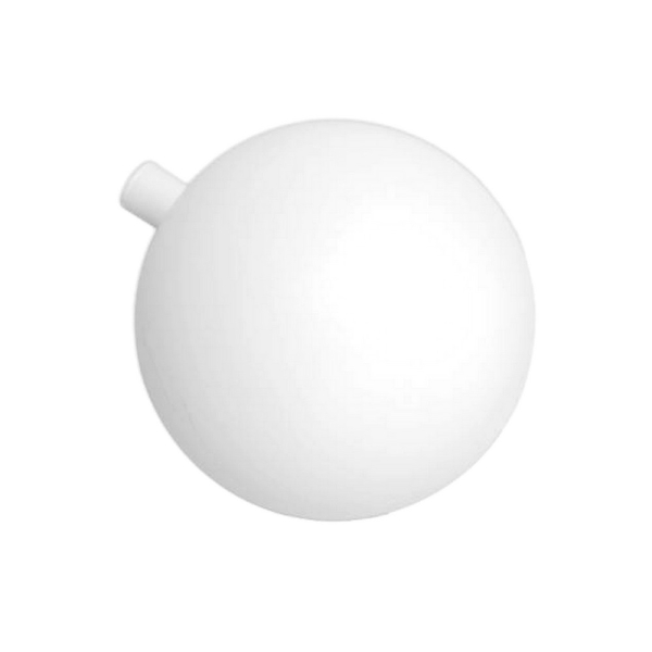 Boule en plastique blanc, Ø 12 cm, avec ouverture de 8 mm pour fixation - Photo n°1