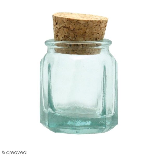 Pot en verre et bouchon liège - Octogone - 6,5 cm - Photo n°2