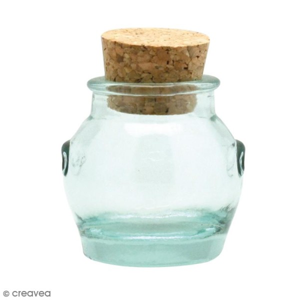 Pot en verre et bouchon liège - Pot de miel - 6,5 cm - Photo n°2