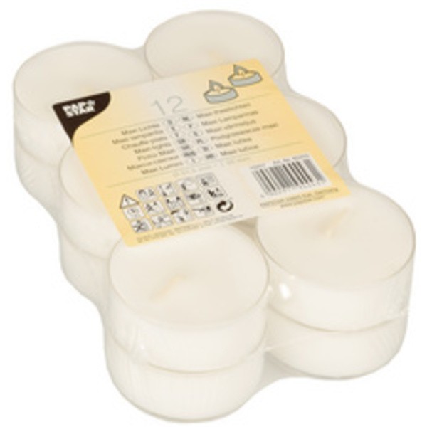 Bougies chauffe-plat Maxi diamètre: 57 mm, blanc (12 pièces) - Photo n°1