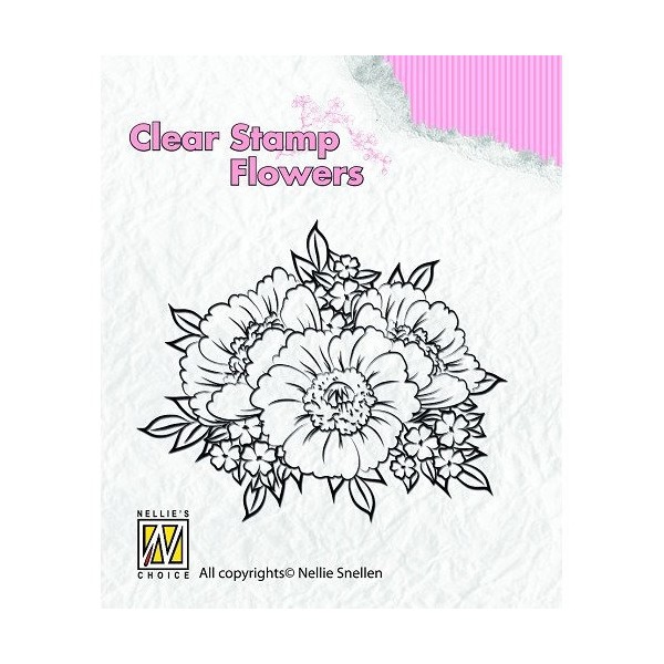 Tampon transparent clear stamp scrapbooking Nellie's Choice FLEUR ANEMONES - Photo n°1