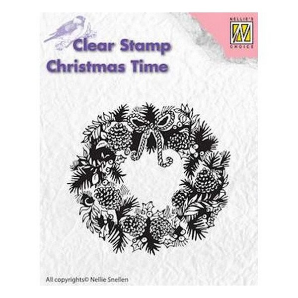 Tampon transparent clear stamp scrapbooking Nellie's Choice COURONNE NOEL - Photo n°1