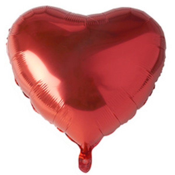 Ballon en film Coeur diamètre: 450 mm, rouge - Photo n°1