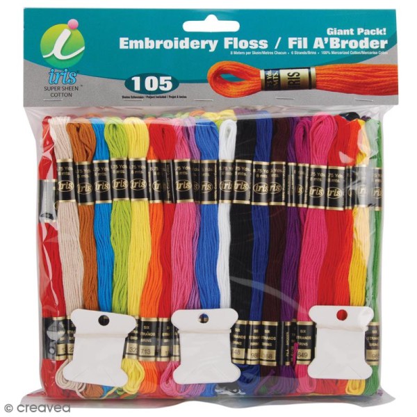 Assortiment fil coton - Multicolores - Giant Pack - 105 pcs - Photo n°1
