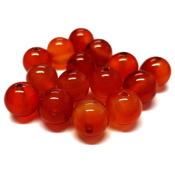 PCS pierres précieuses À faire soi-même Bijoux Carnéol facettes perles rondes 8 mm orange//blanc 45
