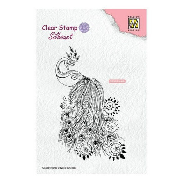 Tampon transparent clear stamp scrapbooking Nellie s Choice OISEAU PAON 044 - Photo n°1