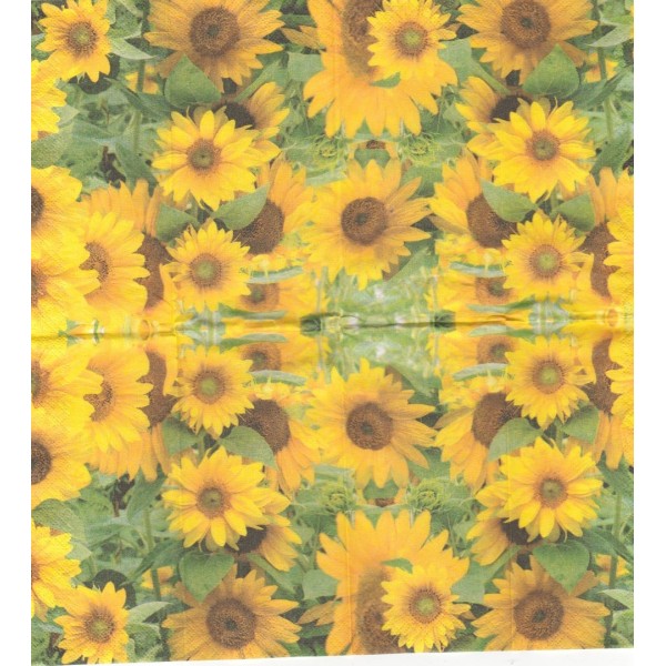 4 Mouchoirs en papier Fleurs Tournesol Decopatch 01297 Paper+Design - Photo n°1