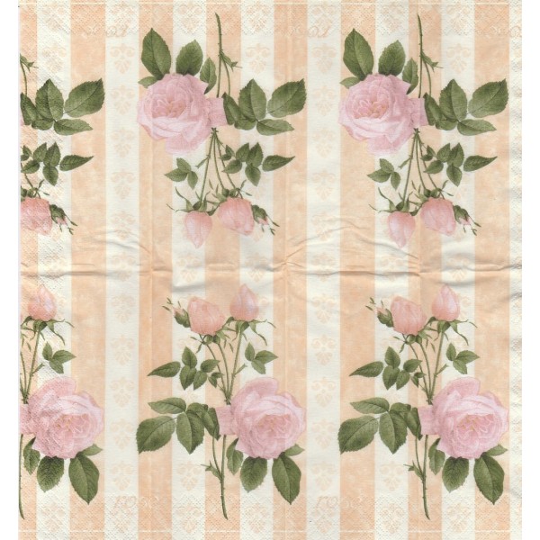 4 Mouchoirs en papier Fleurs Rose Antique Decoupage Decopatch TN0023 Colourful Life - Photo n°1