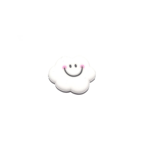 Perle nuage sourire silicone blanc 22x27 mm - Photo n°1