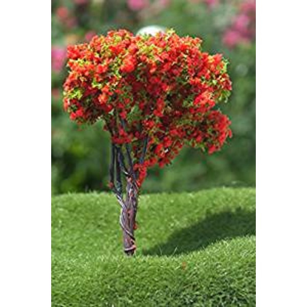 MINIATURE RESINE : arbre rouge/vert 6cm (19) - Photo n°1