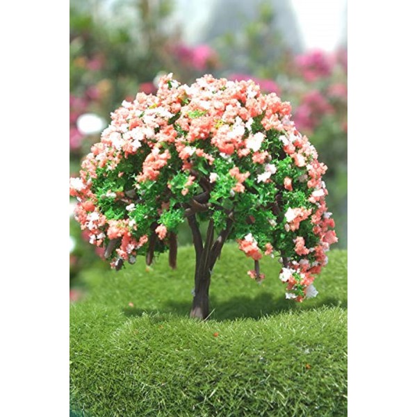 MINIATURE RESINE : arbre rose/vert 6cm (22) - Photo n°1
